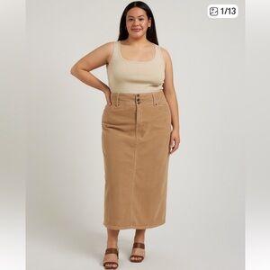 Levi’s Corduroy tan‎ Y2K column maxi skirt women’s size 12